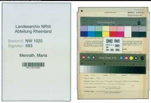 Entnazifizierung Maria Menrath , geb. 18.09.1881 (Gastwirtin)