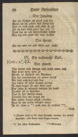 IV. Ein vaßnnacht Spil.