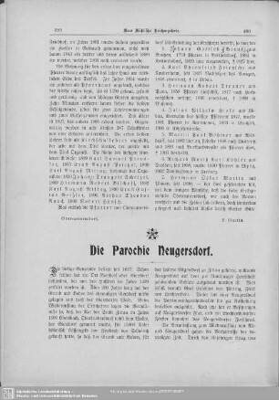 Die Parochie Neugersdorf