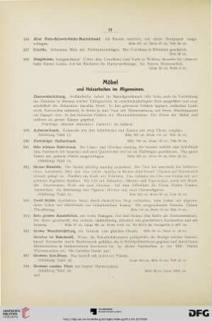Möbel und Holzarbeiten im Allgemeinen, Textilien (Nr. 389-494)