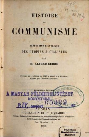 Histoire du communisme ou réfutation historique des utopies socialistes