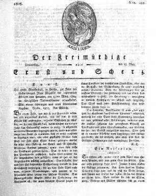 Nro. 102, Donnerstag, den 23. May 1805