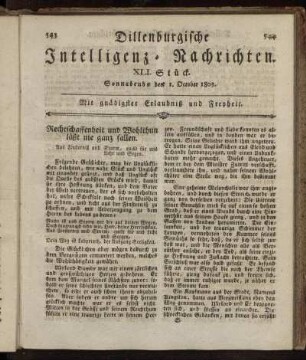 XLI. Stück... den I. October 1803 - XLV. Stück... den 29. October 1803.