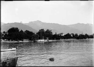 Schweiz: Blick auf den Genfer See in Vevey