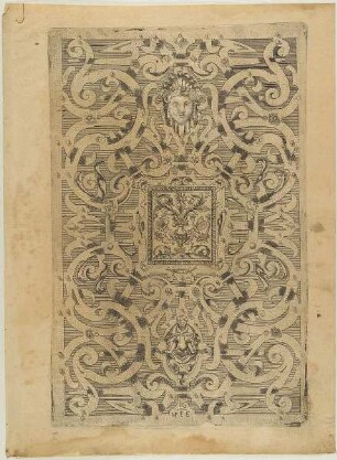 Füllung mit Schweifwerkgroteske, Blatt 1 aus der Folge: "Schweyf Buoch. Coloniae : sumptibus ac formulis Iani Bussmacheri, anno salutis 1599"