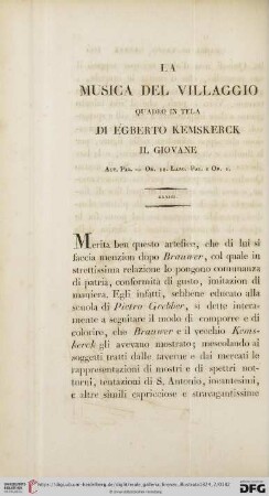 XXXIII. La musica del villaggio. Quadro in tela di Egberto Kemskereck il Giovane