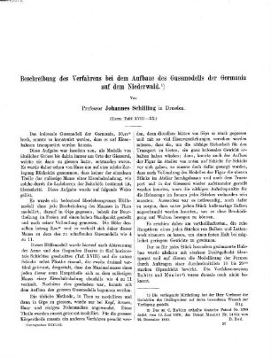 Beschreibung des Verfahrens bei dem Aufbaue des Gussmodells der Germania auf dem Niederwald
