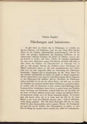 Drittes Kapitel. Fälschungen und Imitationen.