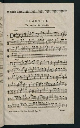 1-22, Flauto I. Vesperae per totum annum