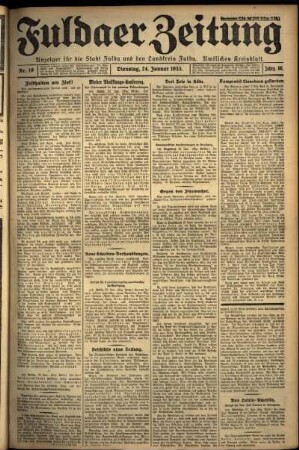 Ausgabe vom Dienstag, den 24. Januar 1933.