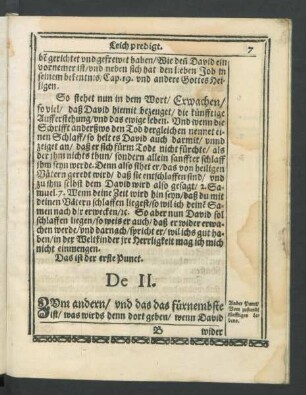 De II. [ Ander Punct/ Vom zustandt künfftiges lebens.]