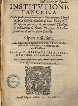 Institutione canonica
