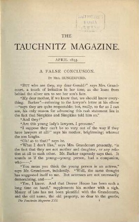 The Tauchnitz magazine : an English monthly miscellany for continental readers, 21/24. 1893