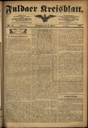 Zweite Ausgabe vom Samstag, den 23. Januar 1909.