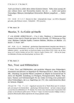 8° Ms. theol. 20 - 8° Ms. theol. 29