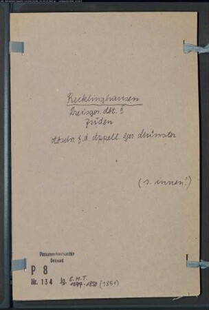 Zivilstandsregister der Juden der Kreisgerichtsabteilung II Recklinghausen (Abschriften für das Appellationsgericht Münster) mit den Orten Ahsen, Datteln, Horneburg, Recklinghausen, Waltrop (GHT 1847-1850)