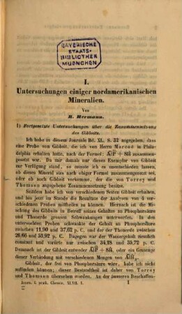 Journal für praktische Chemie : practical applications and applied chemistry ; covering all aspects of applied chemistry. 47. 1849