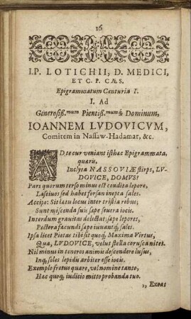 Epigrammatum Centuria I.