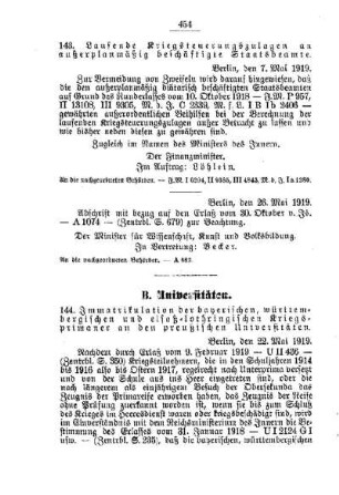 Laufende Kriegsteuerungszulagen an außerplanmäßig beschäftigte Staatsbeamte : [A. Behörden und Beamte]