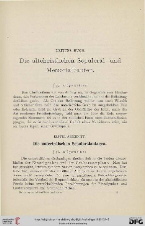 Erster Abschnitt: Die unterirdischen Sepulcralanlagen