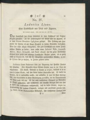 No. IV. Lodovico Lione. Eine Landschaft mit Vieh und Figuren