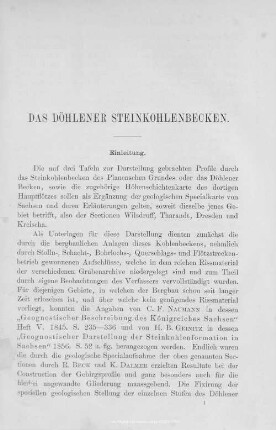 Das Döhlener Steinkohlenbecken. Einleitung