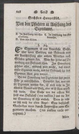 Sechstes Hauptstük. Von den Pflichten in Ansehung des Eigentums