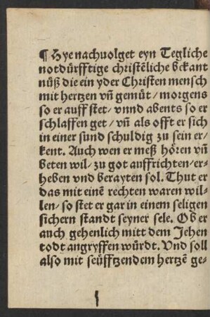 Hye nachvolget eyn Tegliche notdürfftige christenliche bekantnuß ...