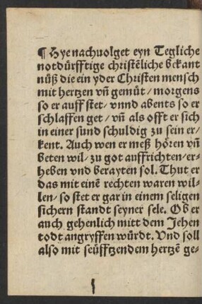 Hye nachvolget eyn Tegliche notdürfftige christenliche bekantnuß ...
