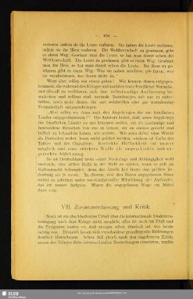 VII. Zusammenfassung und Kritik