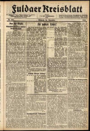 Ausgabe vom Mittwoch, den 26. November 1924.