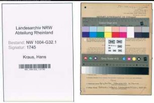 Entnazifizierung Hans Kraus , geb. 06.10.1908 (Staedt.Angestellter)