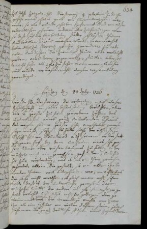 Freytag d 20 July. 1736