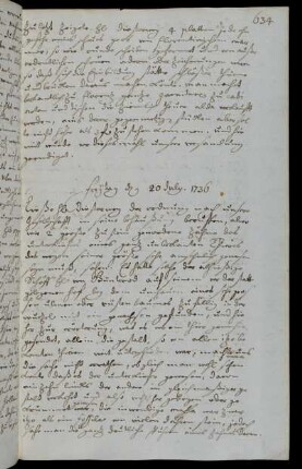Freytag d 20 July. 1736