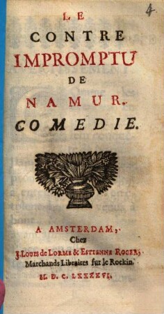 Le Contr'impromptu de Namur : Comédie