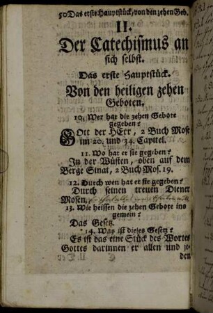 Das erste Hauptstück. Von den heiligen zehen Geboten