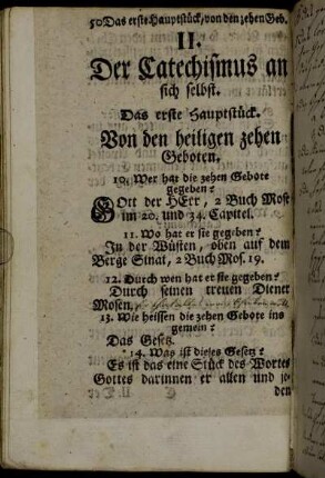 Das erste Hauptstück. Von den heiligen zehen Geboten