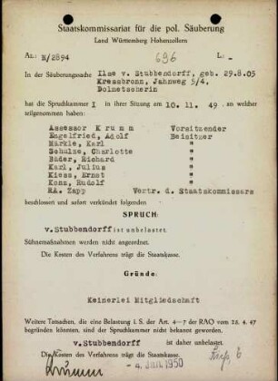 Stubbendorf, Ilse von
