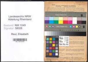 Entnazifizierung Elisabeth Reul , geb. 24.11.1913 ()