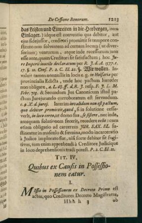 1213-1245, Tit. IV. Quibus ex Causis in Possessionem eatur- Tit. VIII. Qua in fraudem Creditorum facta sunt, ut restituantur