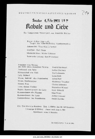 Kabale und Liebe