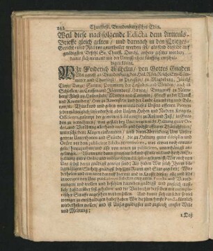 Churfürstl. Brandenburgisches Edict.