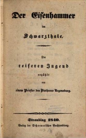 Der Eisenhammer im Schwarzthale
