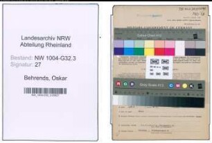 Entnazifizierung Oskar Behrends , geb. 31.01.1888 (Zollsekretaer)