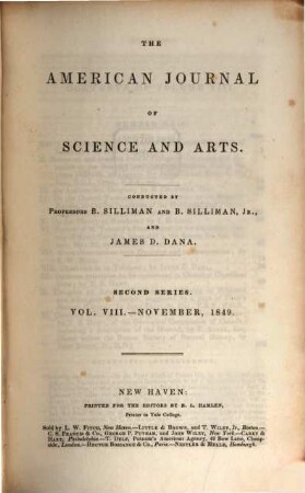 American journal of science : an international earth science journal. 8. 1849