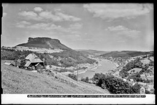 Blick auf Stadt Königstein an der Elbe mit Lilienstein