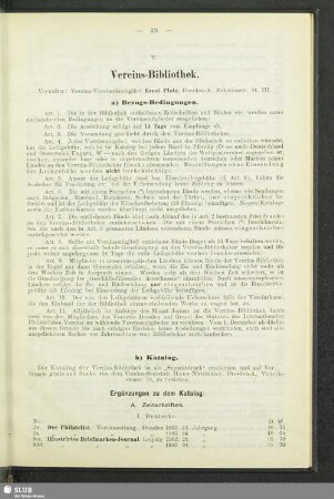 V. Vereins-Bibliothek