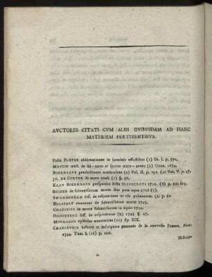 Auctores Citati cum Aliis Ouibusdam Ad Hanc Materiem Pertinentibus.
