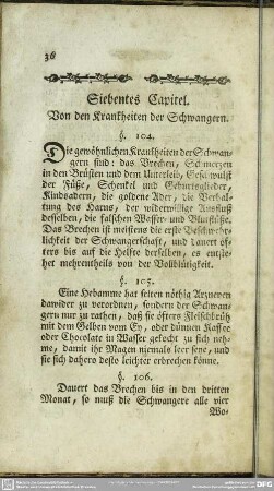 Siebentes Capitel. Von den Krankheiten der Schwangern