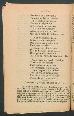 Chascarrillo 7.0 - Un requiebro de Quevedo